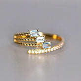 Granulation Design Aquamarine Ring with Diamonds – 18K Gold