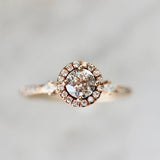 Salt And Pepper Diamond Round Brilliant Cut 18K Gold Wedding Ring