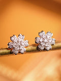 Sakura Design Diamonds Earrings in 18K White Gold