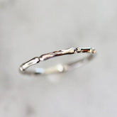 Bamboo Design Band Ring in 14K White Gold