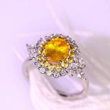 1.5ct Yellow Sapphire Diamonds Ring in 18K Gold