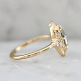 Art Deco Salt & Pepper Oval Rose Cut Diamond 18K Gold Wedding Ring