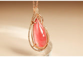 11ct Rhodochrosite & Diamond in 18K Gold