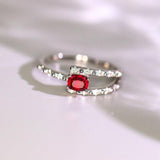 Red Spinel & Diamond Ring Band - 18K White Gold