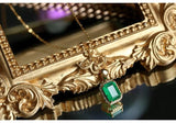 1.8ct Emerald with Diamond Vintage Pendant in 18K Yellow Gold