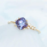Lavander Tanzanite Ring in 18K Yellow Gold