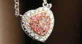 Pink Diamond Heart-Shaped Necklace in 18K White Gold