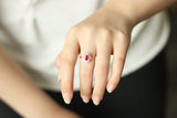 1.2ct Pigeon Blood Ruby & Diamond Ballerina Ring in 18K Rose Gold