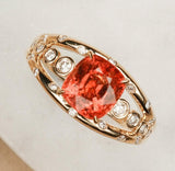 3.5ct Orange Golden Spinel 18K Yellow Gold Ring