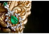 1.8ct Emerald & Diamond Vintage Pendant in 18K White Gold