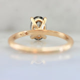 1.32ct Salt & Pepper Oval Cut Diamond 18K Gold Solitaire Ring