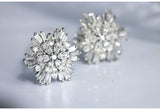 Sakura Desing Diamonds Studs Earrings in 18K White Gold