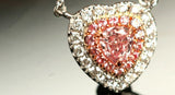 Pink Diamond Heart-Shaped Necklace in 18K White Gold