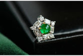 Snowflake Diamonds with Emerald Pendant in 18k White Gold