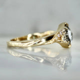 Free Form Salt and Pepper Diamond Hexagon 18K Yellow Gold Ring