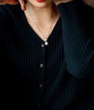 Australia Pearl & Diamonds Necklace in 18K White Gold