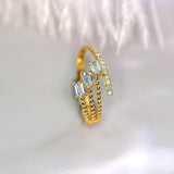 Granulation Design Aquamarine Ring with Diamonds – 18K Gold