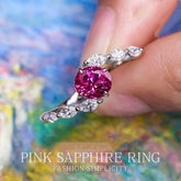Purple Sapphire Diamonds Bypass Ring in Platinum 950