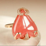 18ct Rhodochrosite Heart Shape Ring in 18K Gold