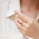 1.25ct Spinel Heart & Diamond Ring in 18K White Gold