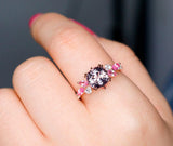 Lavender Purple Spinel Cluster Ring - 18K Yellow Gold