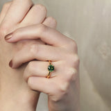 1.5ct Green Sapphire 18K Yellow Gold Stackable Ring