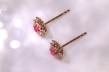 Man Sin Spinel 18K Rose Gold Studs Earrings with Diamonds