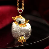 Penguin Design Diamonds 18K Two Tone Gold Necklace