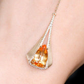 Imperial Topaz & Diamonds Necklace in 18K Yellow Gold
