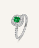 Classic Tsavorite Wedding Diamonds Ring in Platinum 950
