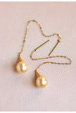 7mm Akoya Golden Pearl Earrings - 18K Yellow Gold