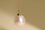 Red Tourmaline & 8mm Akoya Pearl Necklace - 18K Yellow Gold