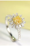 Fancy Yellow Diamonds Cushion Ring in 18K Yellow Gold