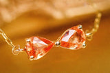 Padparadscha Sapphire Teardrop Cut Bracelets in 18K Yellow Gold