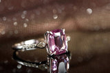 1.03ct Pinkish Spinel & Diamond Ring in 18K White Gold