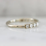 Icy Rose Cut Round Diamond 18K White Gold Ring