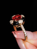 2.05ct Jadi Spinel 18K Gold Statement Ring with Black Agate