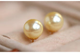 7mm Golden South Sea Pearl Studs in 18K Yellow Gold