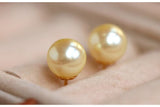 7mm Golden South Sea Pearl Studs in 18K Yellow Gold