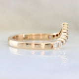 Chevron Diamond 18K Gold Wedding Bnad Ring