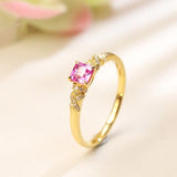 Princess-Cut Padparadscha Sapphire Ring - 18K Yellow Gold