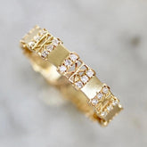 Art Deco Diamonds Eternity Band Ring - 14K Yellow Gold