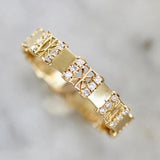 Art Deco Diamonds Eternity Band Ring - 14K Yellow Gold