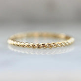 Twisted Design 14K Yellow Gold Band Ring