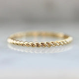Twisted Design 14K Yellow Gold Band Ring
