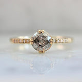 1ct Salt & Pepper Diamond Round Cut 18K Gold Wedding Ring
