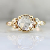 1.5ct Icy Round Rose Cut Diamond 18K Gold Wedding Ring