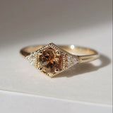 Yellow Sapphire 18K Yellow Gold Hexagon Ring