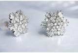 Sakura Desing Diamonds Studs Earrings in 18K White Gold