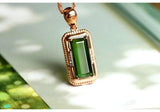 2ct Green Tourmaline & Diamond Pendant in 18K Yellow Gold